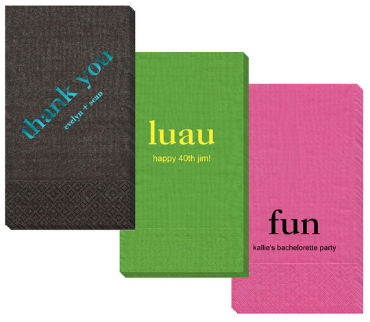 Design Your Own Big Word Moire Guest Towels
